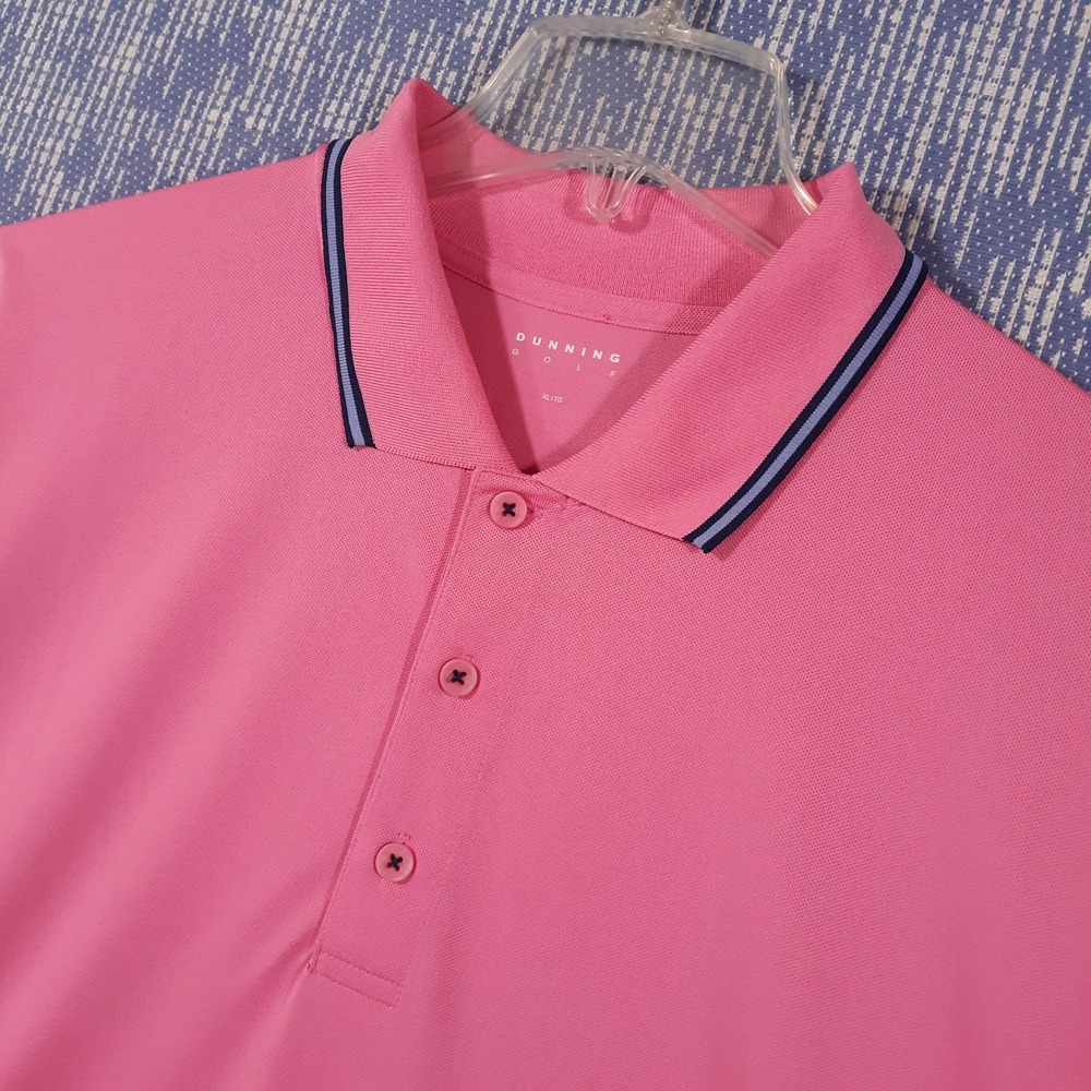 Dunning Golf Polo Shirt Mens Size XL Performance Pink Stretch Wick Outdoor